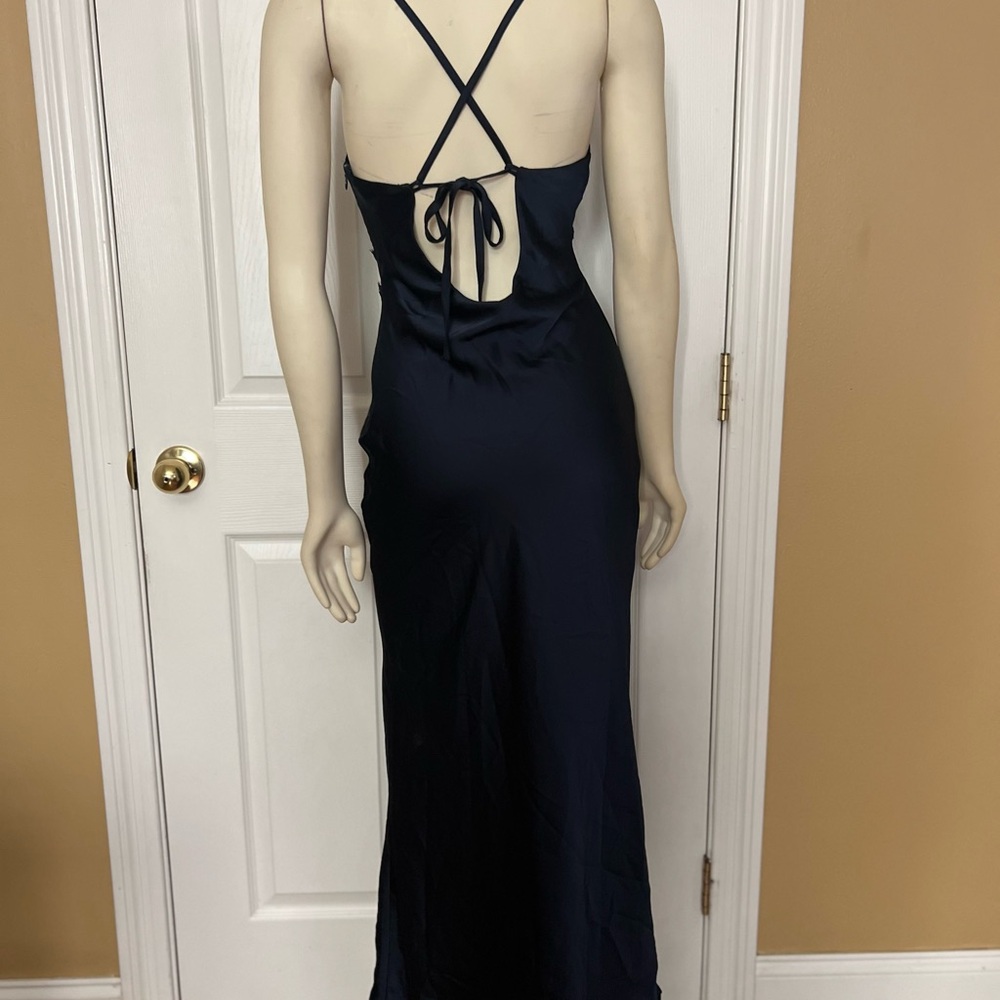 Princess Polly Treasure Bias Cut Maxi Dress Navy - Picture 16 of 16